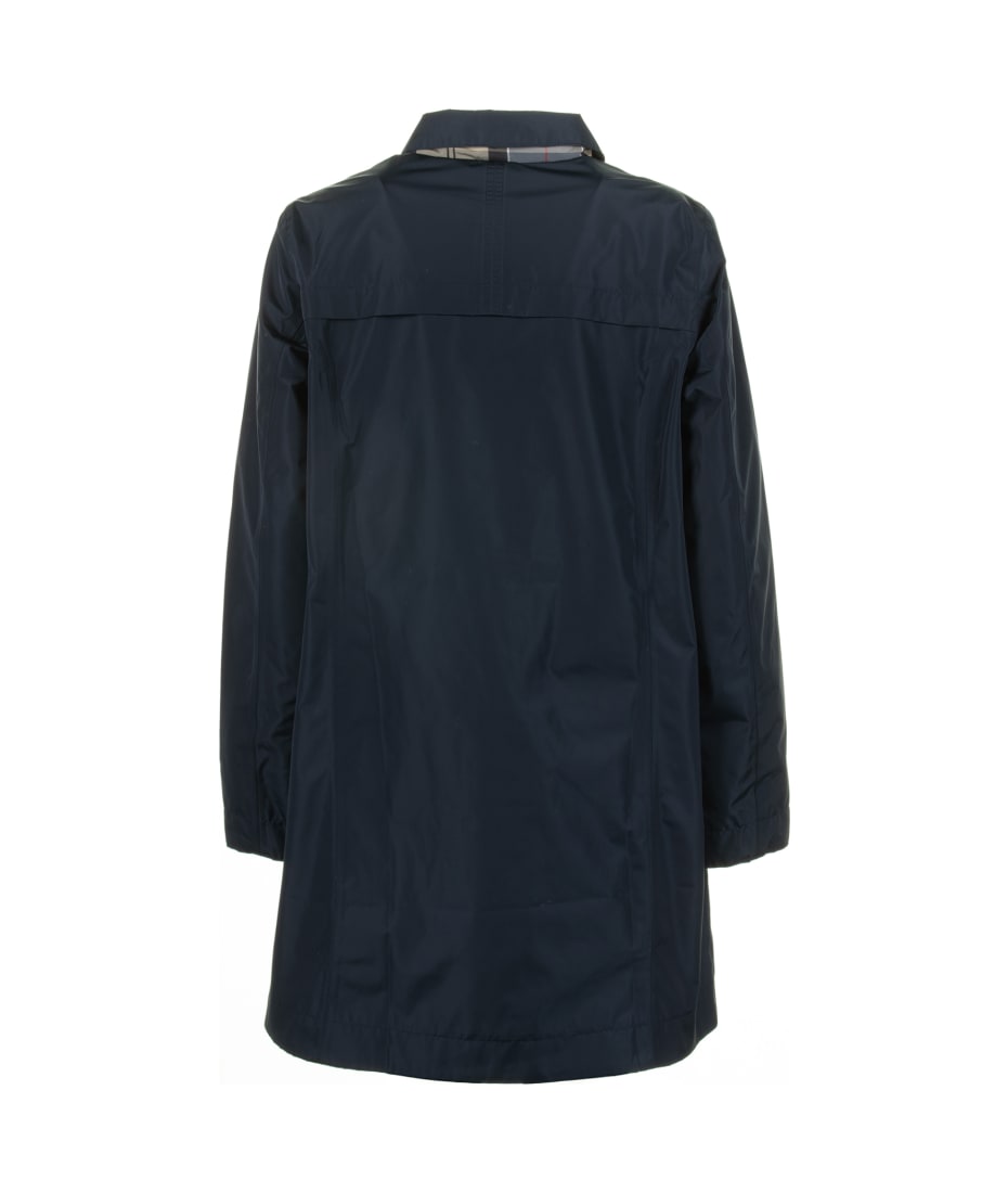 Barbour Navy Blue Trench Coat In Waxed Fabric - NAVY/DRESS