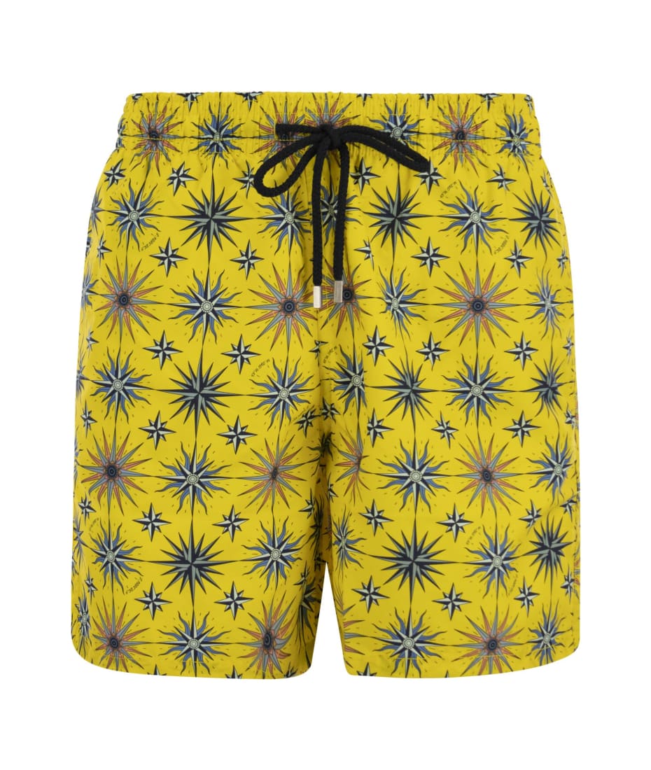 Men Swim Trunks Flocked Starlettes