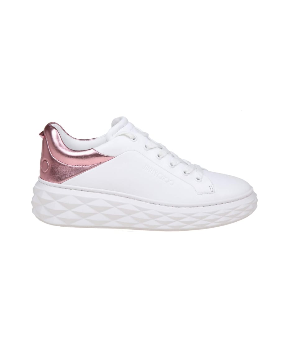 JIMMY CHOO☆ ダイヤモンド スリング V White/Powder Pink Jimmy Choo Women's Diamond X Off-White / Pink Low Top