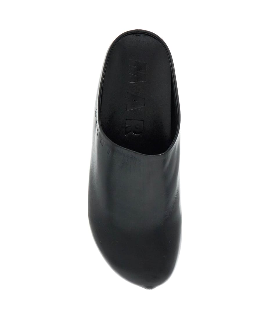サンダル・ミュール Marni Chunky clog sabot Deep green leather chunky clog sabot | Marni