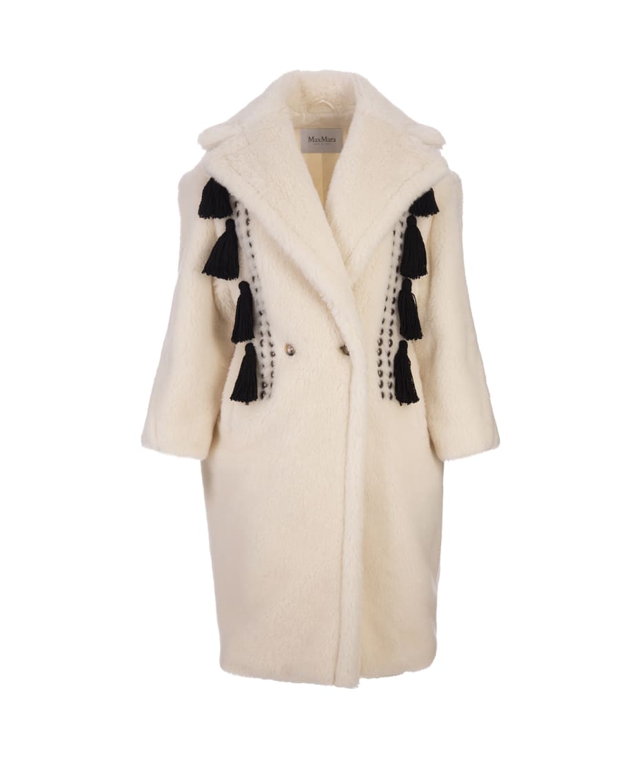 【関税＆送料込み】Max Mara White Blend Dressing Gown Coat White color coat | Max Mara