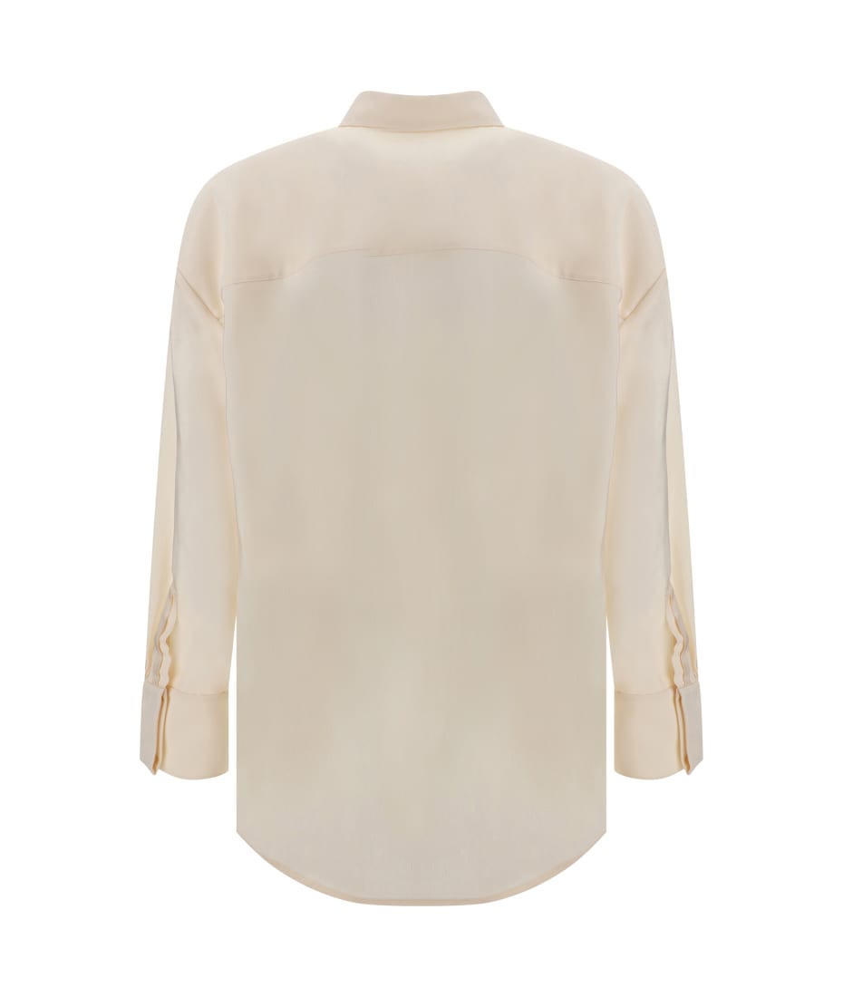 Tシャツ・カットソー Saint Laurent Ivory faille oversize shirt Saint Laurent Ivory Faille Oversize Shirt | italist, ALWAYS