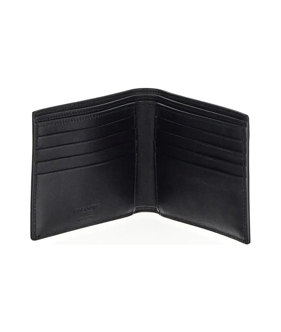 Saint Laurent Men's East West Leather Bifold Wallet - Black - Size One Size - Nero