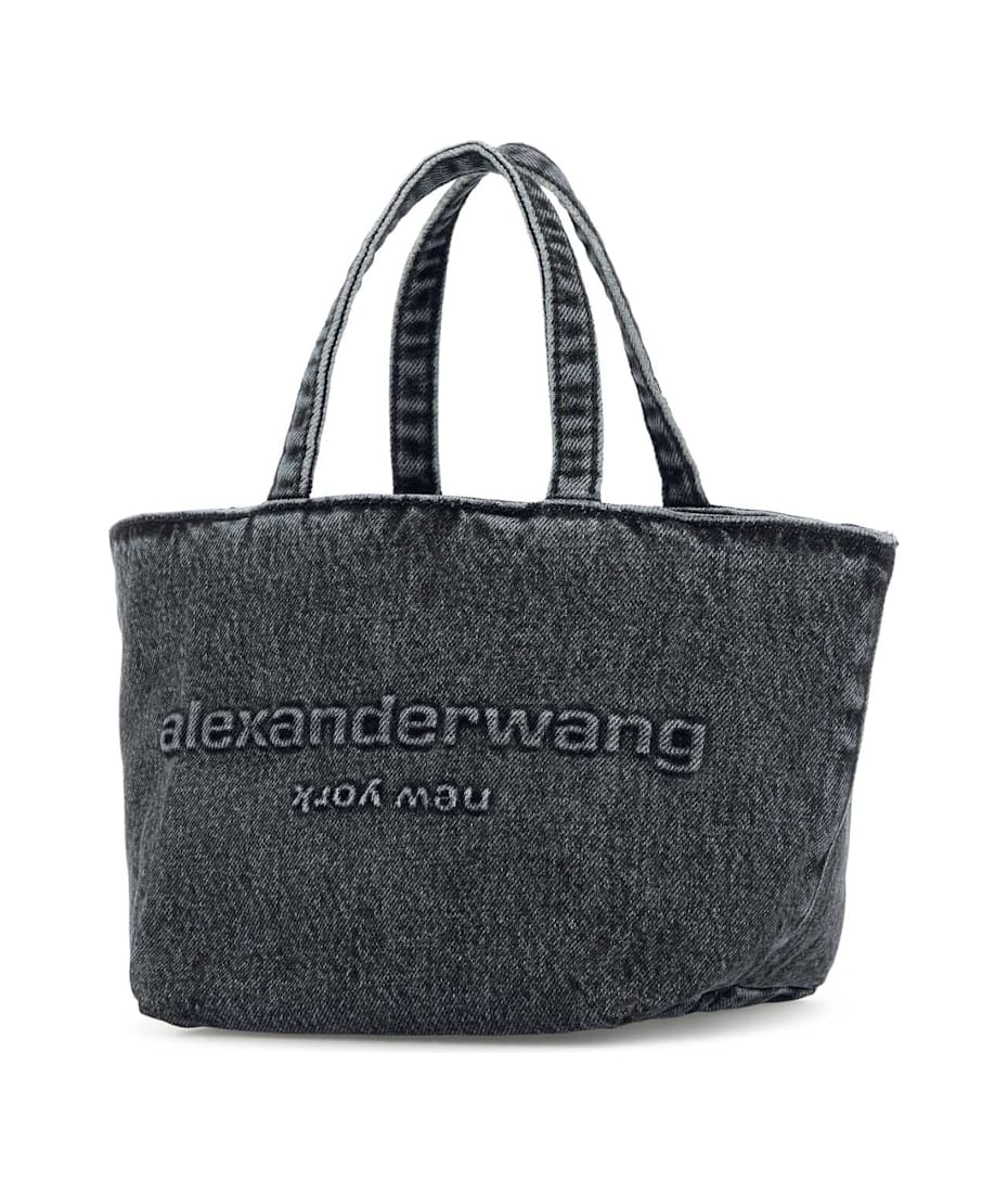 トートバッグ Alexander Wang Grey Punch Tote Bag Punch Tote Bag in Cotton Denim in GREY AGED | alexanderwang®