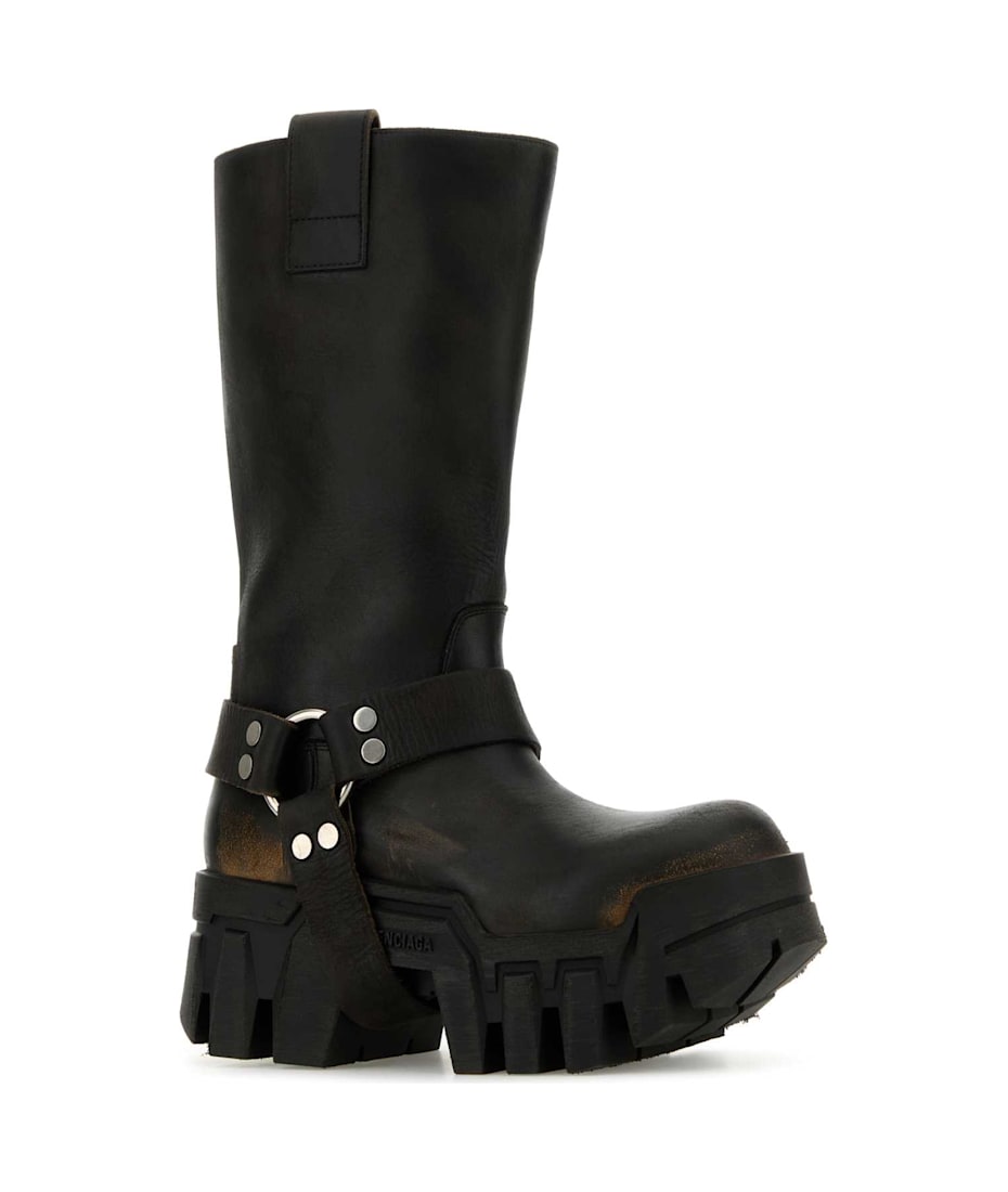 ロングブーツ BALENCIAGA Bulldozer Boots - Balenciaga - Leather - Black BALENCIAGA Black Bulldozer Lace-Up Boots | eBay