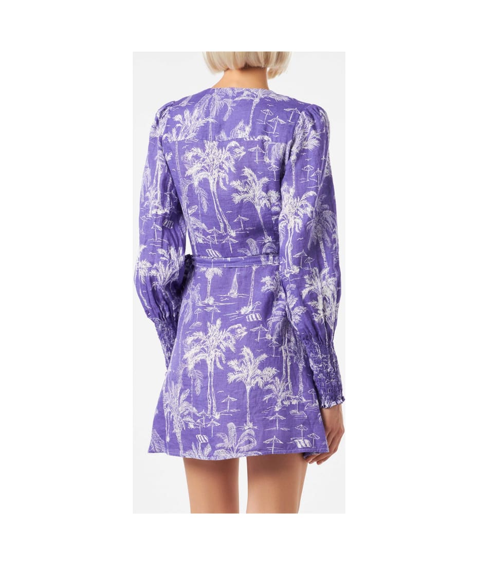 MC2 Saint Barth Linen Short Dress Brilly With Toile De Jouy Print |  italist, ALWAYS LIKE A SALE