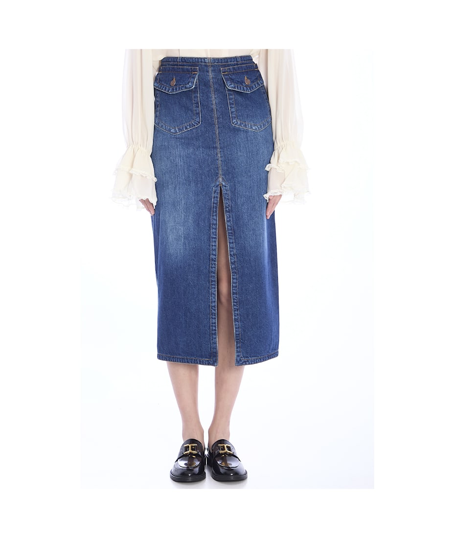 スカート CHLOE DENIM MIDI SKIRT CHLOÉ Denim Midi Skirt | endource