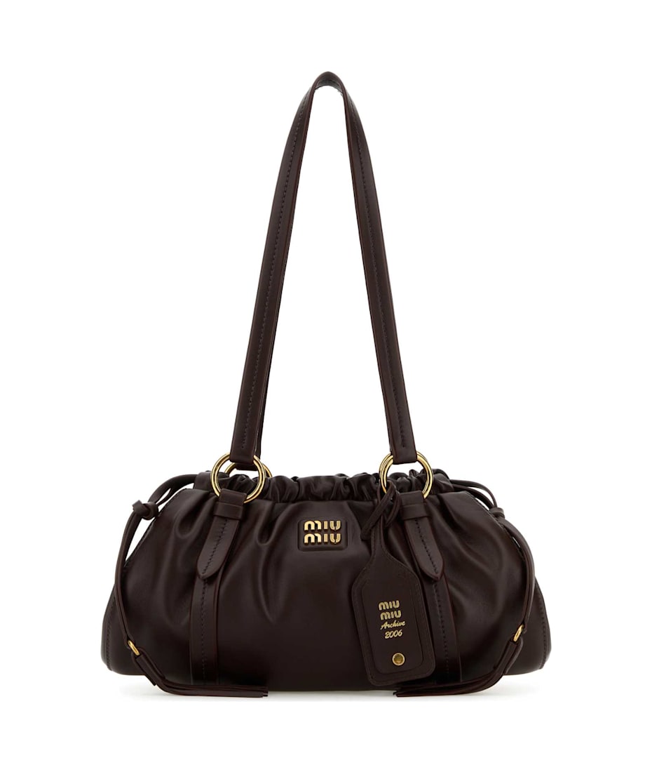 ハンドバッグ Miu Miu Joie nappa leather bag Miu Miu Brown Nappa Leather Joie Shopping Bag | italist