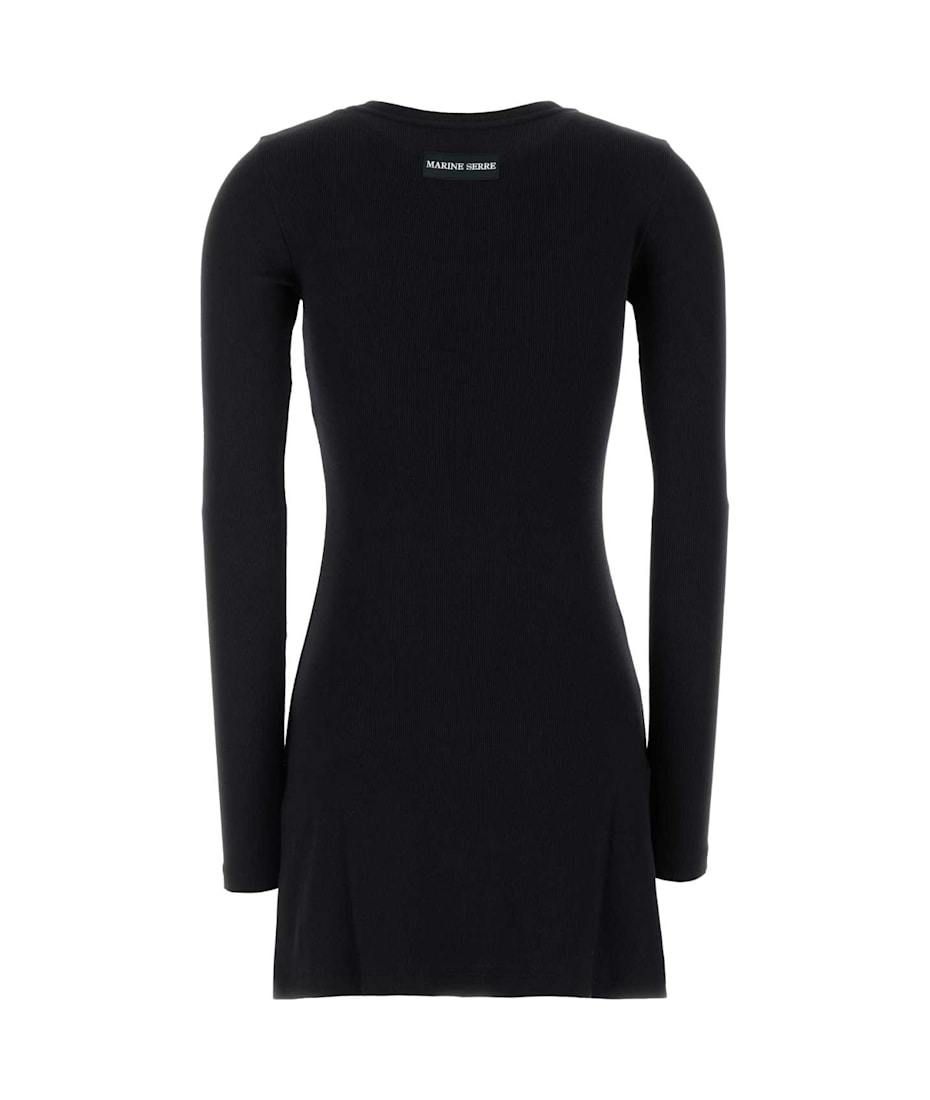 Marine Serre Black Stretch Cotton Mini Dress | italist