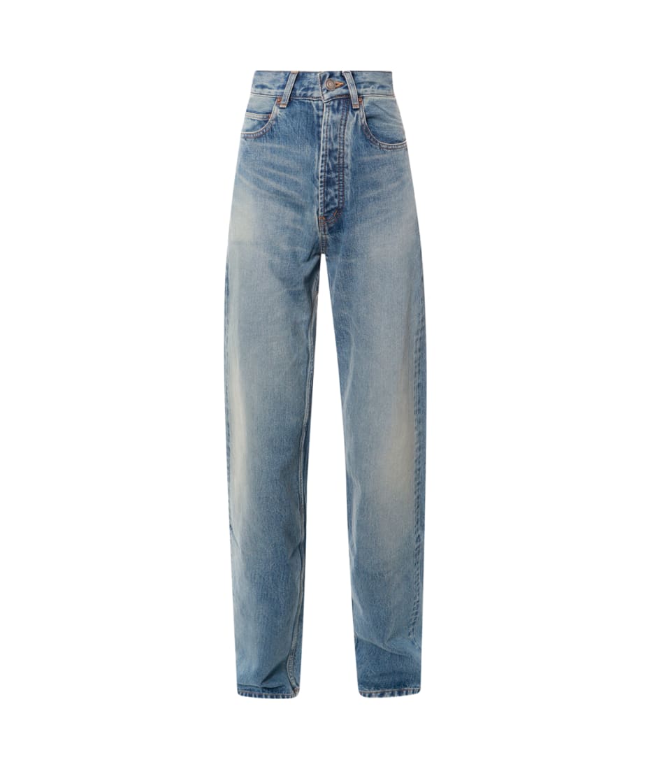 Saint Laurent V-waist Long Baggy Jeans | italist