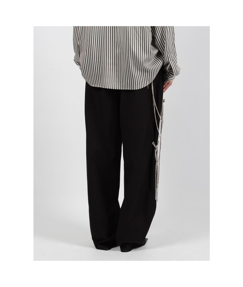 DARKPARK Phebe Chain Adorned Wide-leg Pants - Black