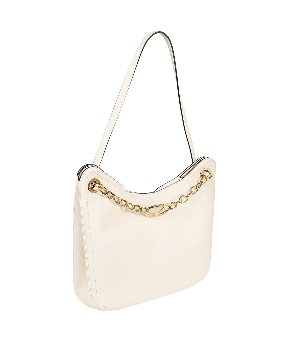 Valentino Garavani Small Hobo Vlogo Moon Bag - Ivory