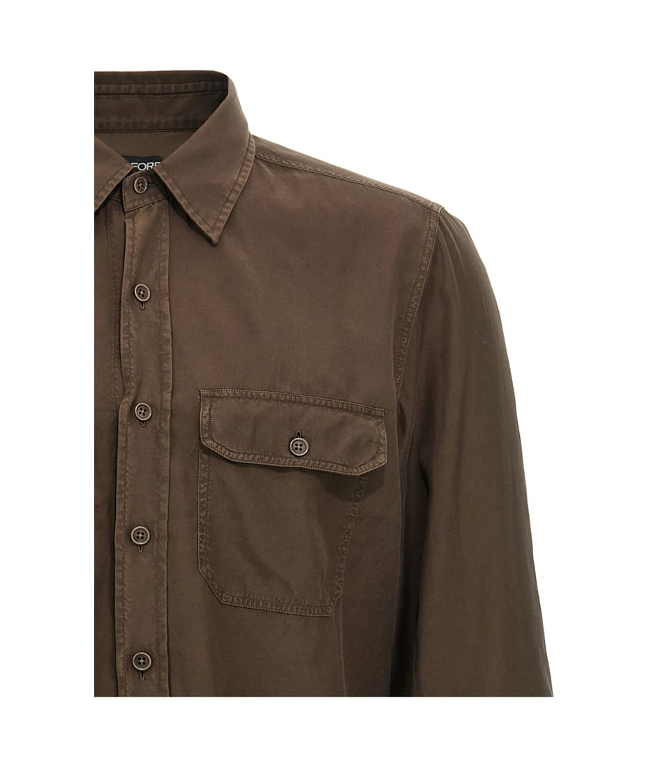 Tシャツ・カットソー TOM FORD SS25 Twill shirt (HME001FMG002S24 IG082) Tom Ford Twill Shirt | italist