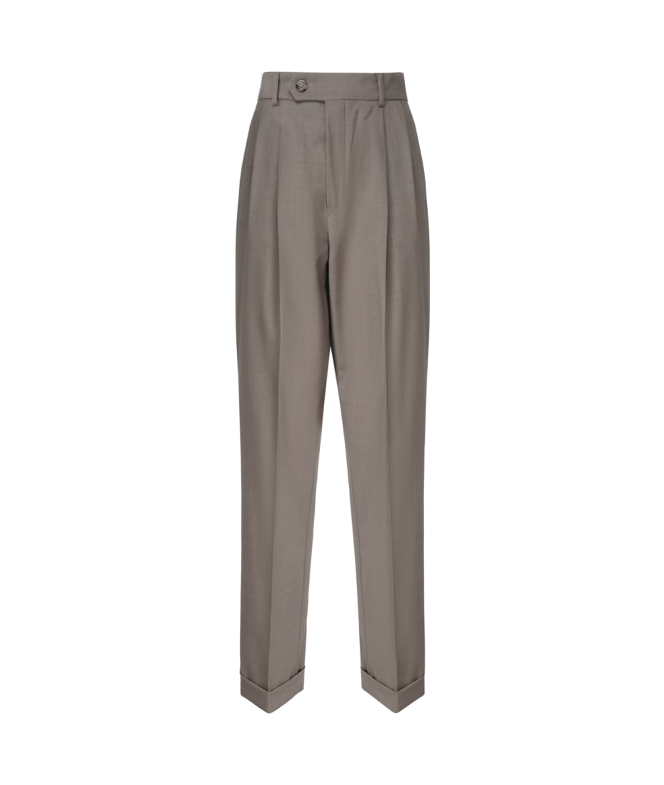 パンツ Sportmax Cappuccino Wool Ferito Pant SportMax Ferito Trousers In Virgin Wool With Pinces