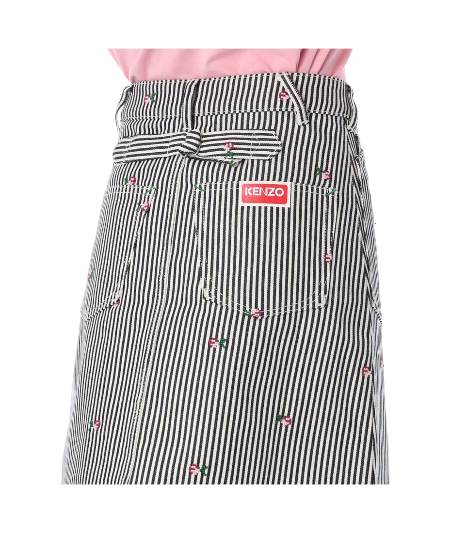 Kenzo Rinse Stripe Short Denim Skirt | italist
