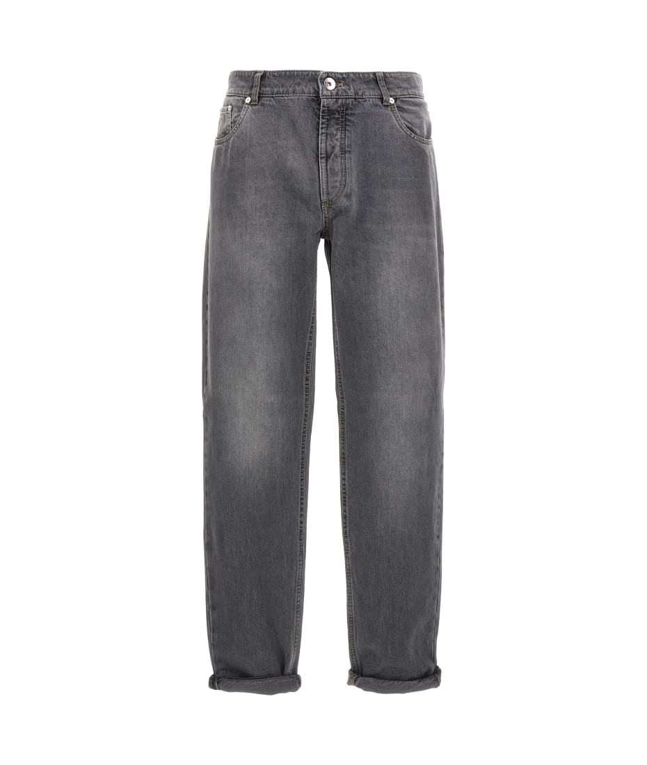 デニム・ジーパン BRUNELLO CUCINELLI SS25 Jeans Monile (M0H81P5972 C1713) Brunello Cucinelli garment-dyed Jeans | Grey | FARFETCH