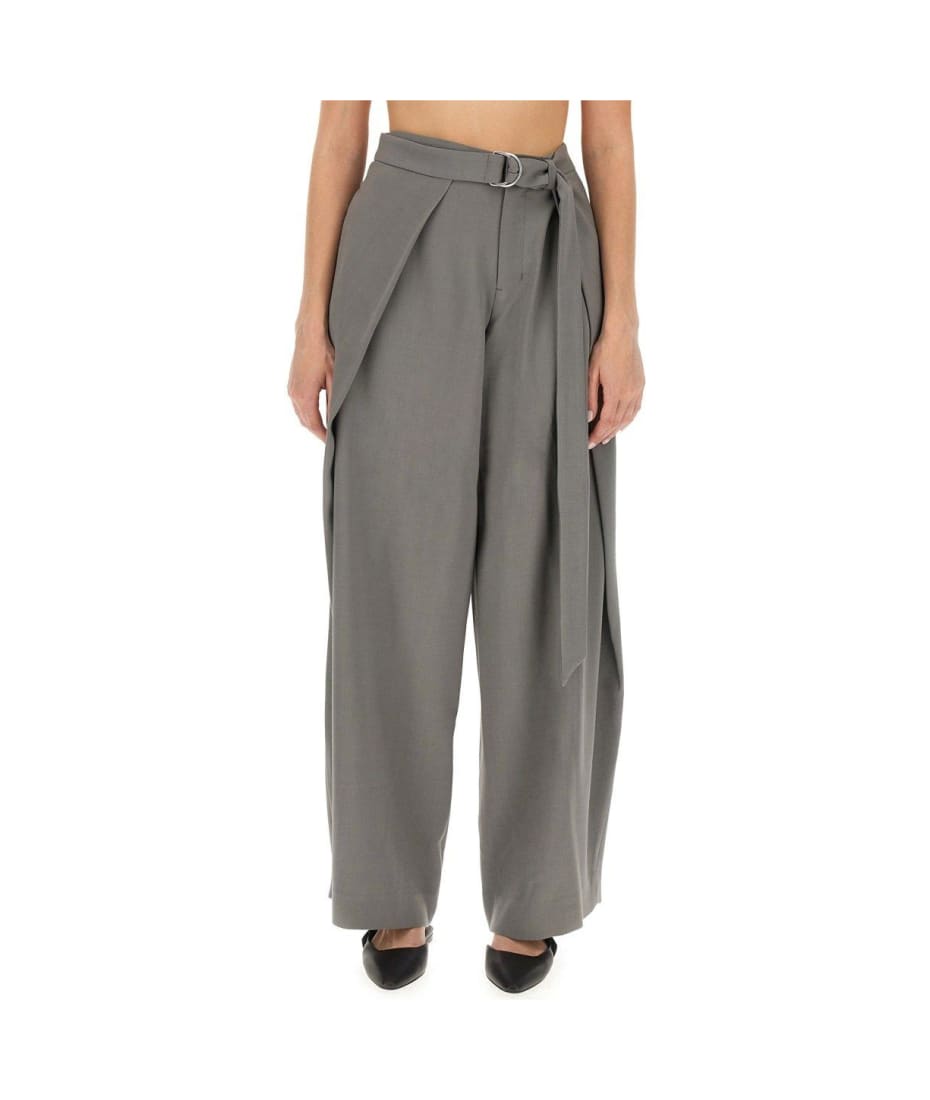 【送料&関税込】Ami Alexandre Mattiussi Wide Leg Trousers AMI ALEXANDRE MATTIUSSI Pleated crepe wide-leg pants | THE