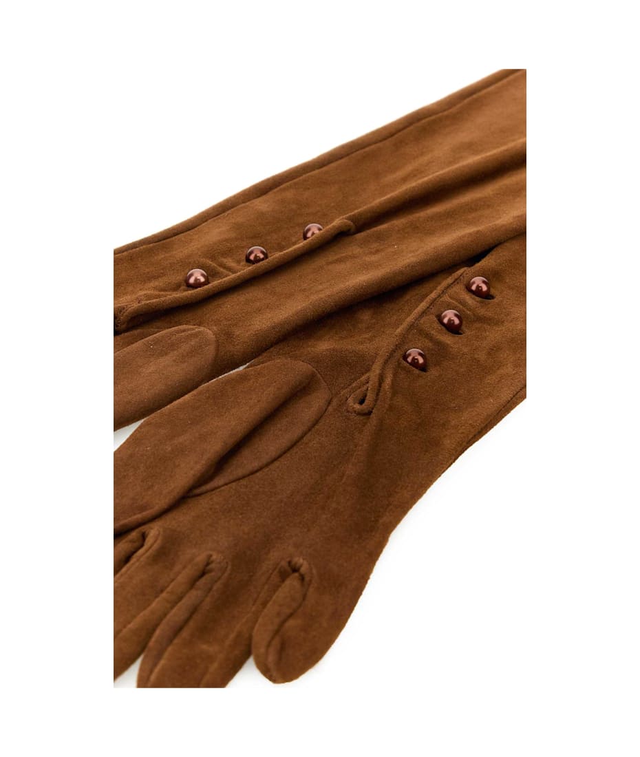 手袋 PRADA CARAMEL SUEDE LONG GLOVES Prada Caramel Suede Long Gloves | italist