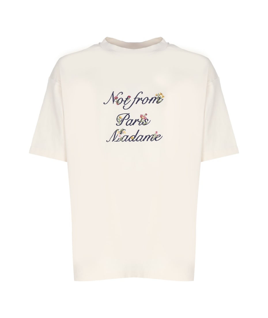 COTTON T-SHIRT WITH SLOGAN - White