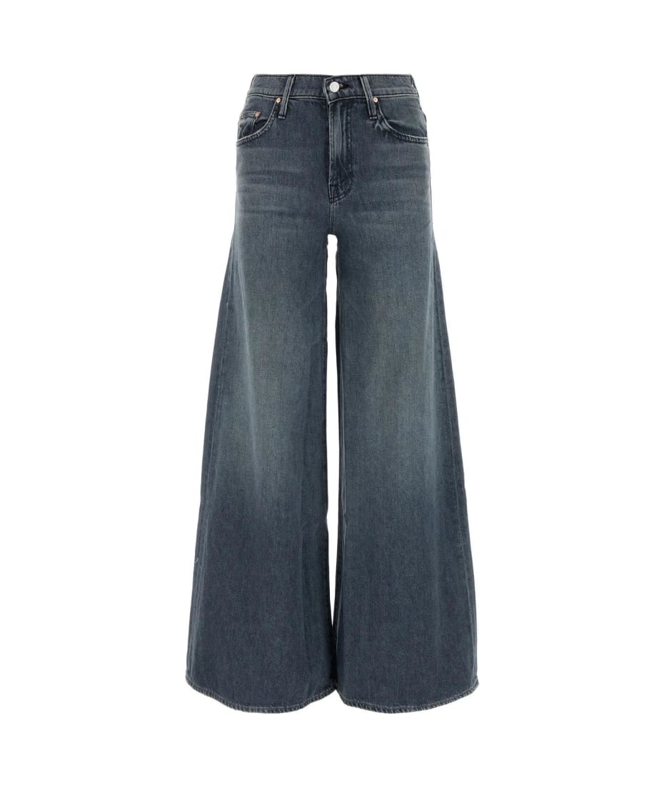 Mother Dark Grey Denim The Swisher Sneak Wide-leg Jeans italist