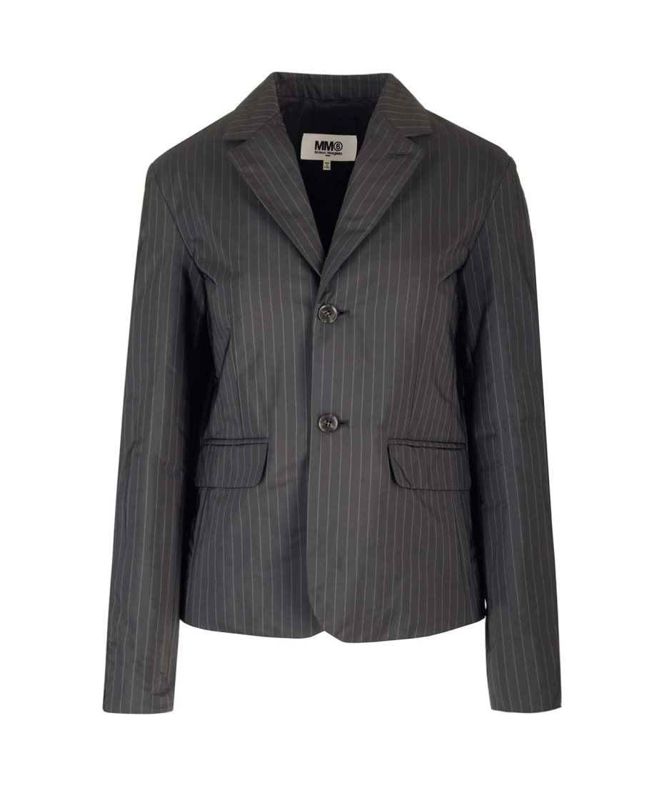 Short Jacket With Pinstripe Motif