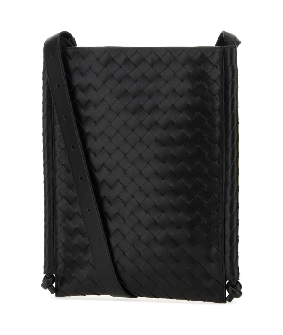 ショルダーバッグ BOTTEGA VENETA Black Leather Flat Loops Crossbody Bag Bottega Veneta Black Leather Flat Loops Crossbody Bag