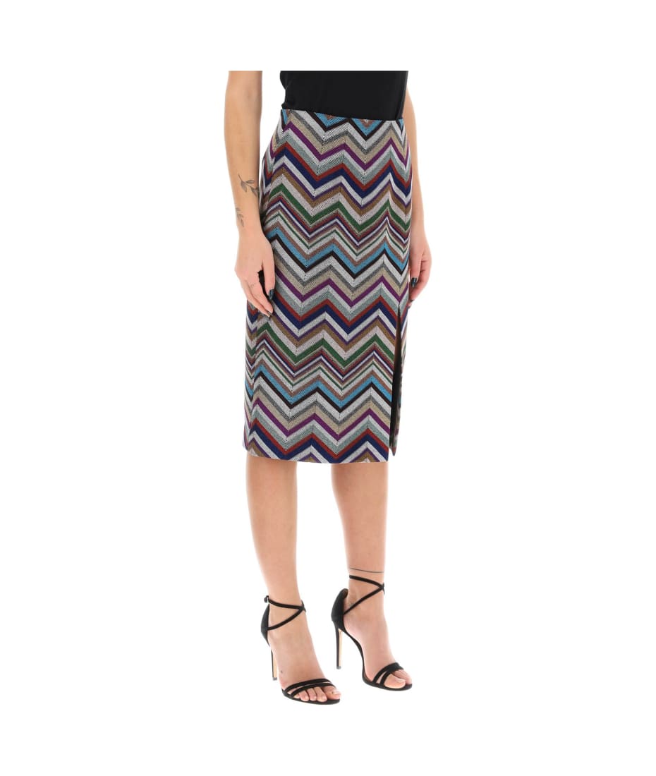 Missoni Pencil Skirt With Lurex Herringbone Motif | italist