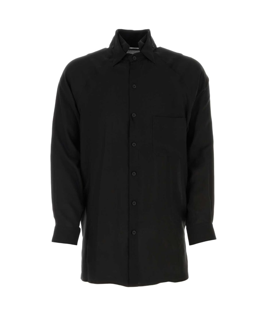 Tシャツ・カットソー Yohji Yamamoto SS24 Black cellulose shirt (HSB37216 1) Yohji Yamamoto Black Cellulose Shirt | italist