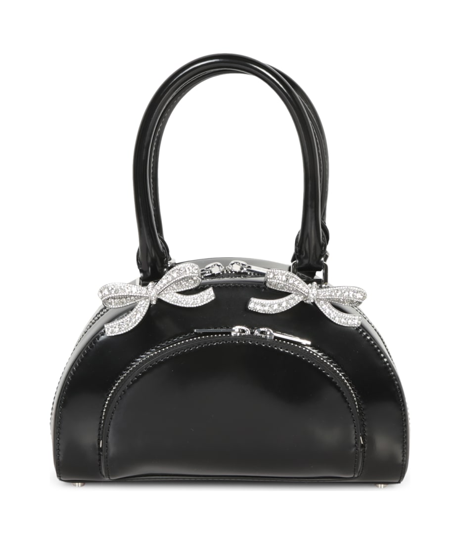 トートバッグ Mini Tote Bag - SELF PORTRAIT - Leather - Black Black Leather Mini Tote Bag – self-portrait-US