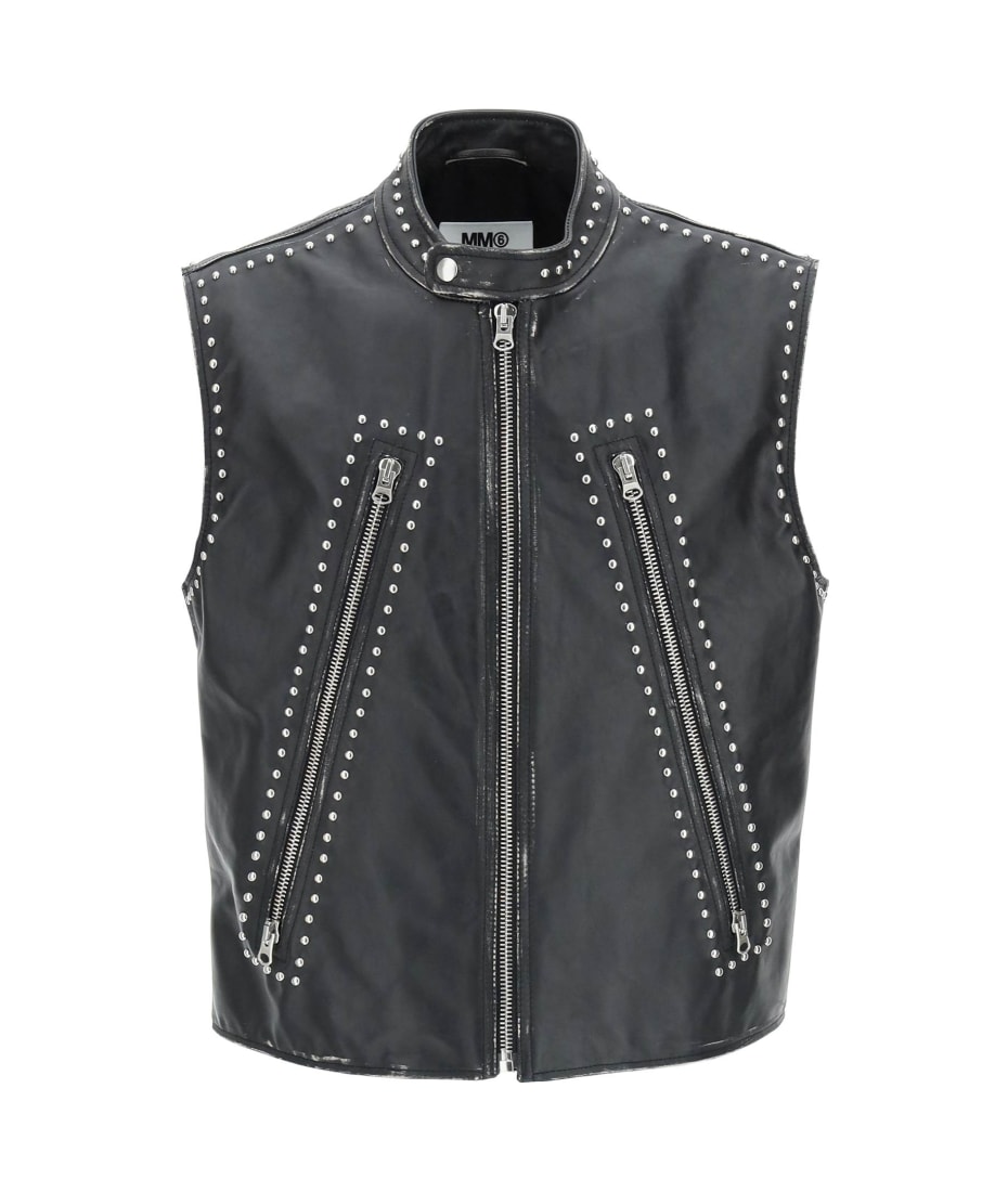 スーツ Maison Martin Margiela 2007ss studs vest MM6 Maison Margiela Studded Leather Vest | italist