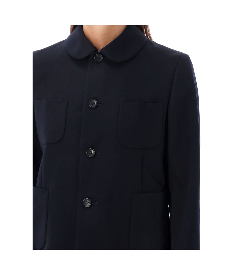 Comme des Garçons Round Collar Jacket COMME des GARCONS Dot Jacquard Round Collar Jacket Blue S (K