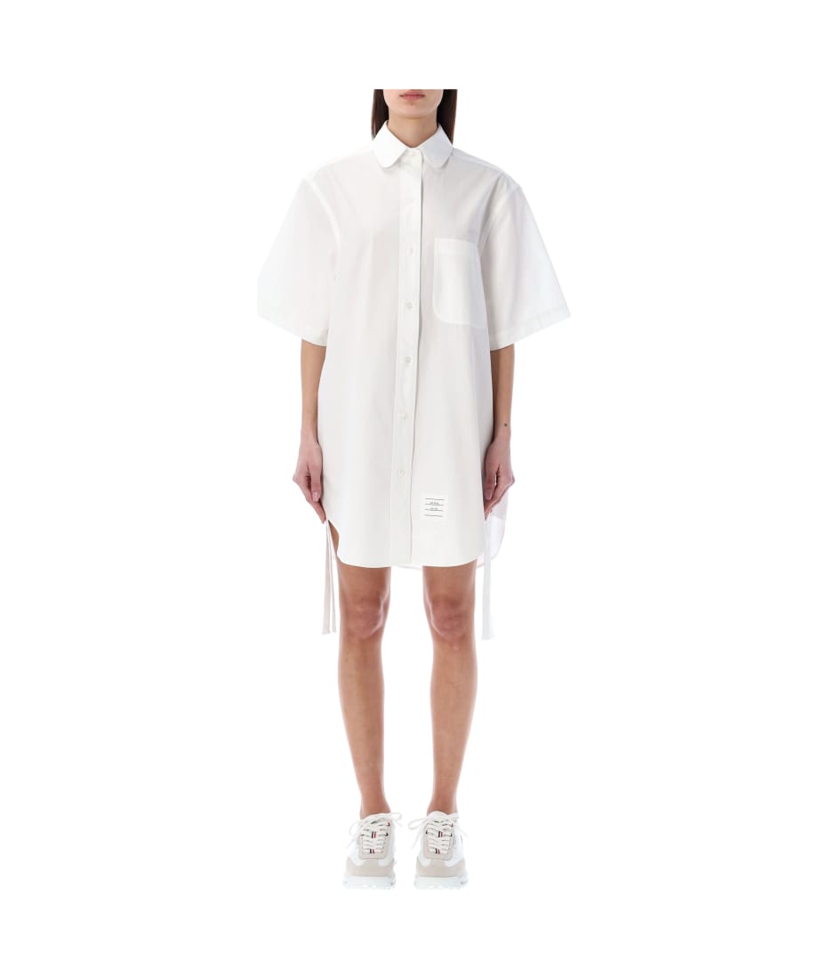 ワンピース THOM BROWNE White Poplin Shirt Mini Dress Poplin Mini Shirtdress | Thom Browne
