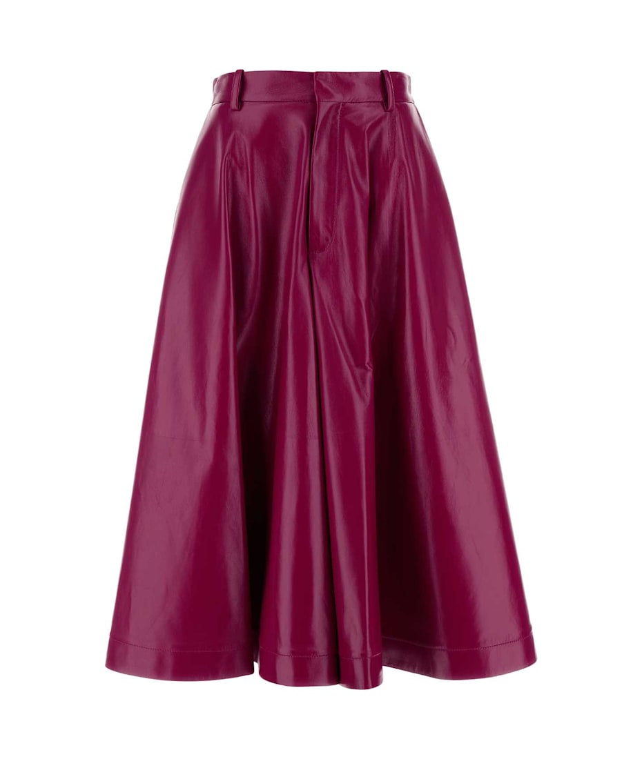 Bottega Veneta Fuchsia Leather Bermuda Shorts | italist