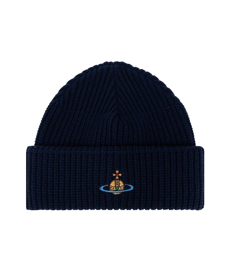 Vivienne Westwood Orb Embroidered Knitted Beanie | italist, ALWAYS