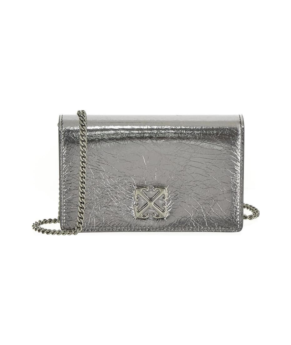 Off-White Jitney Arrow Logo Flap Wallet on Chain