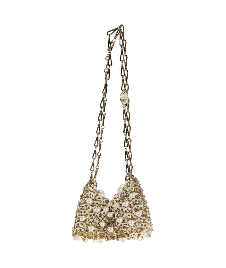 Paco Rabanne Gold & Pearls Nano Bag | italist
