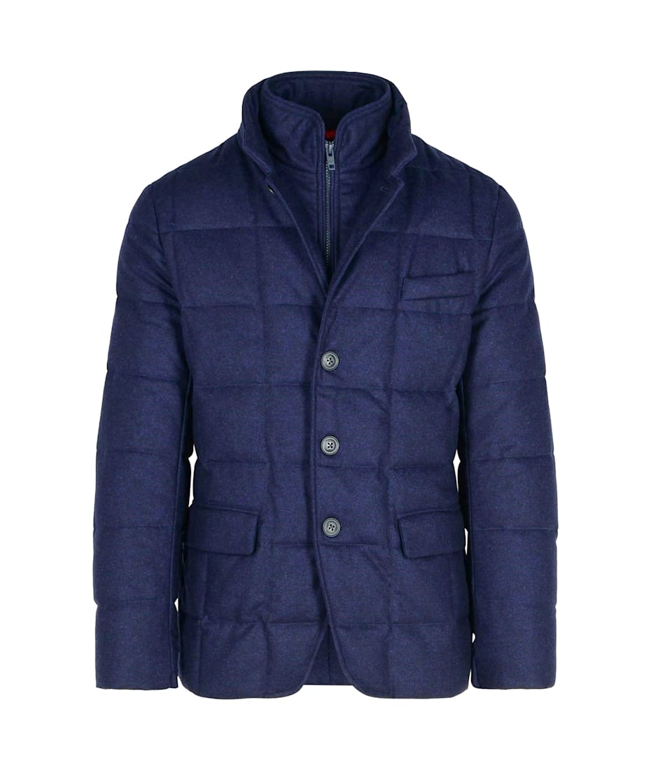 Fay Navy Blue Virgin Wool Double-front Jacket | italist