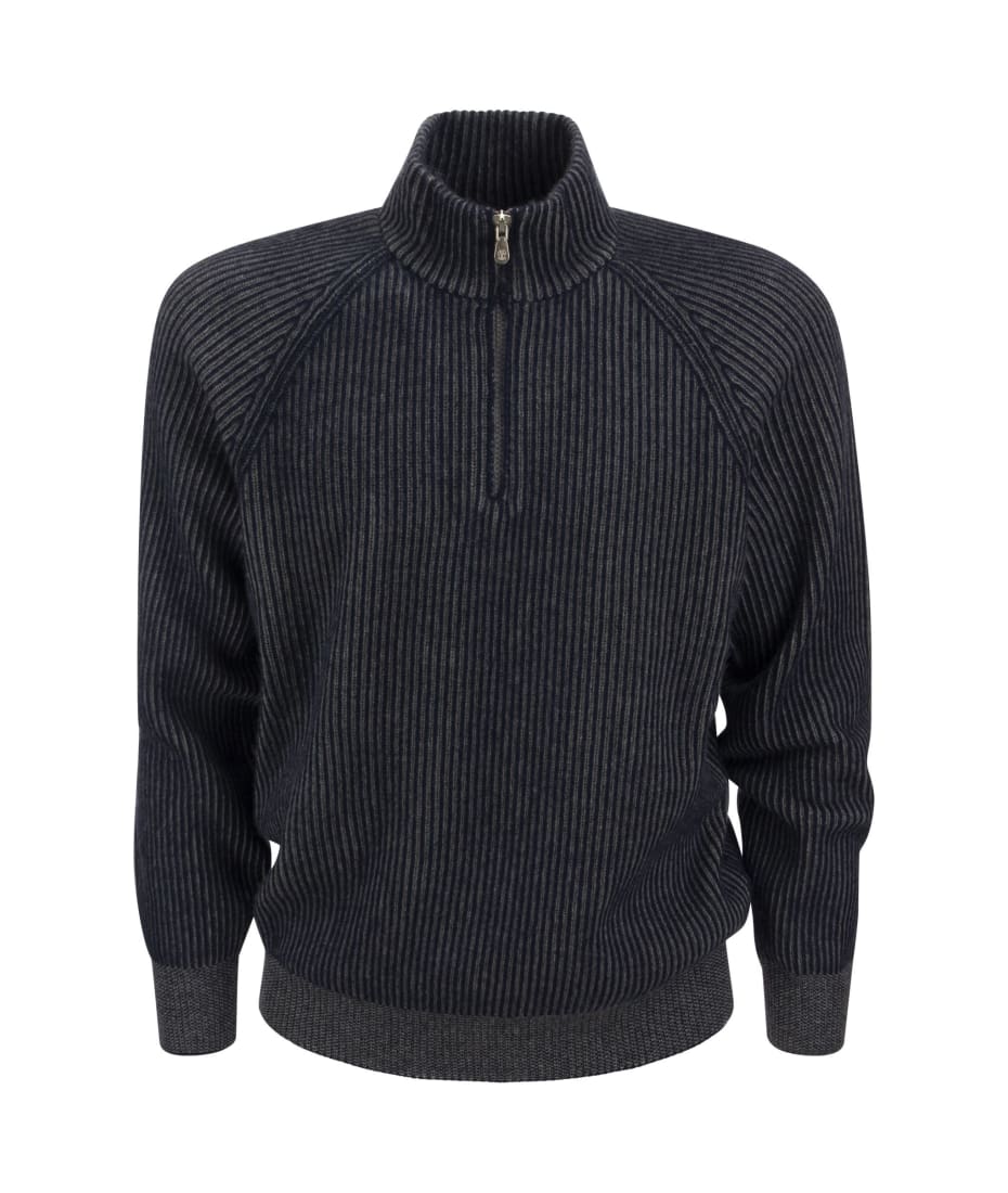 Brunello Cucinelli Polo-Style Sweater with Raglan Sleeves