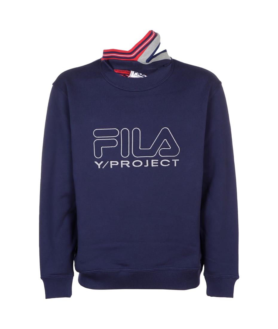 トップス Yproject x FILA THREE COLLAR SWEATSHIRT Y/Project x Fila Three Collar Sweatshirt in Grey | FWRD