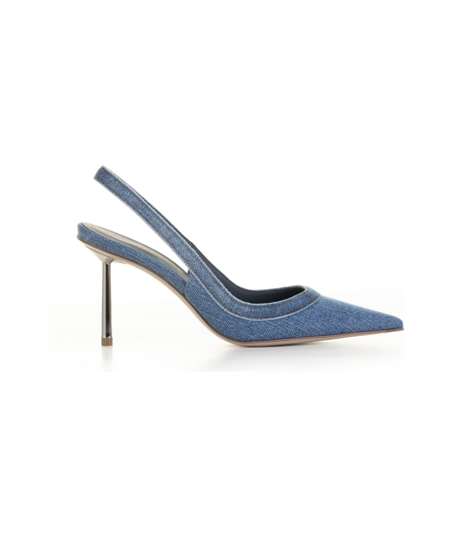 Le Silla Bella Slingback Pumps In Blue Denim | italist