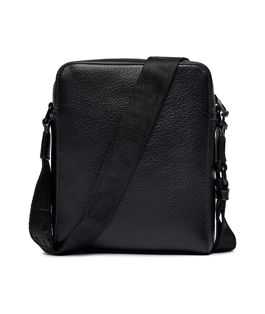 Versace★素敵！Black Leather Large Shoulder Bag VERSACE JEANS COUTURE Leather Shoulder Bag Handbags Shoulder