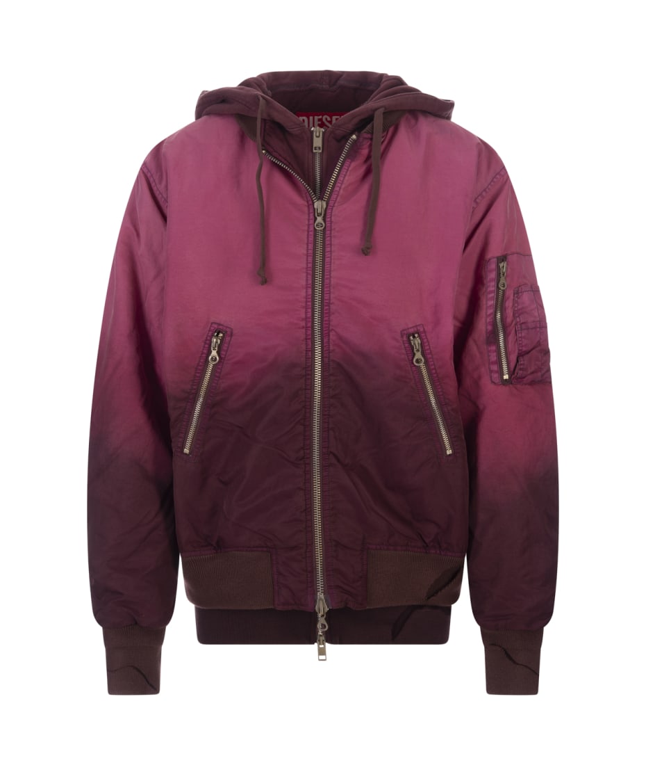 Diesel G-kamila Jacket In Fuchsia Degradé Nylon Satin | italist