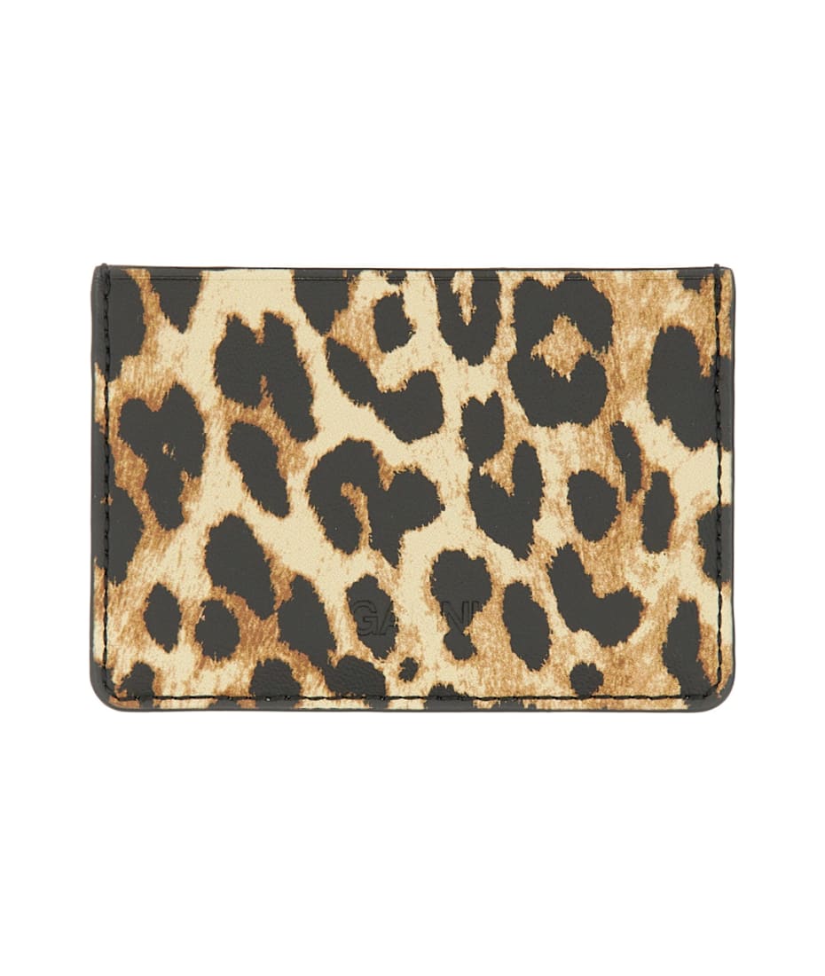 カードケース・名刺入れ Ganni FW25 PORTACARTE CON MOTIVO ANIMALIER (A6541 943) Leopard Leopard Printed GANNI Bou Card Holder | GANNI US
