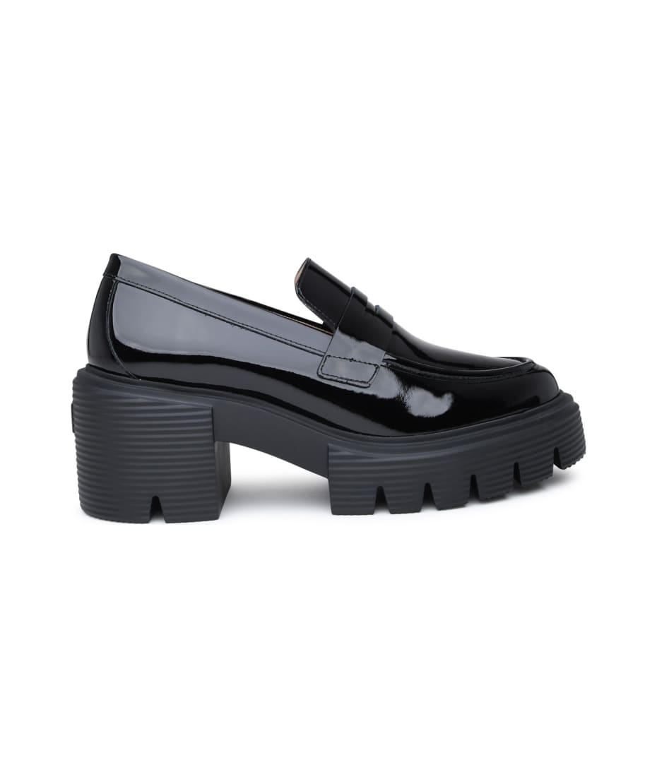 Stuart Weitzman Black Patent Soho Loafers - Black