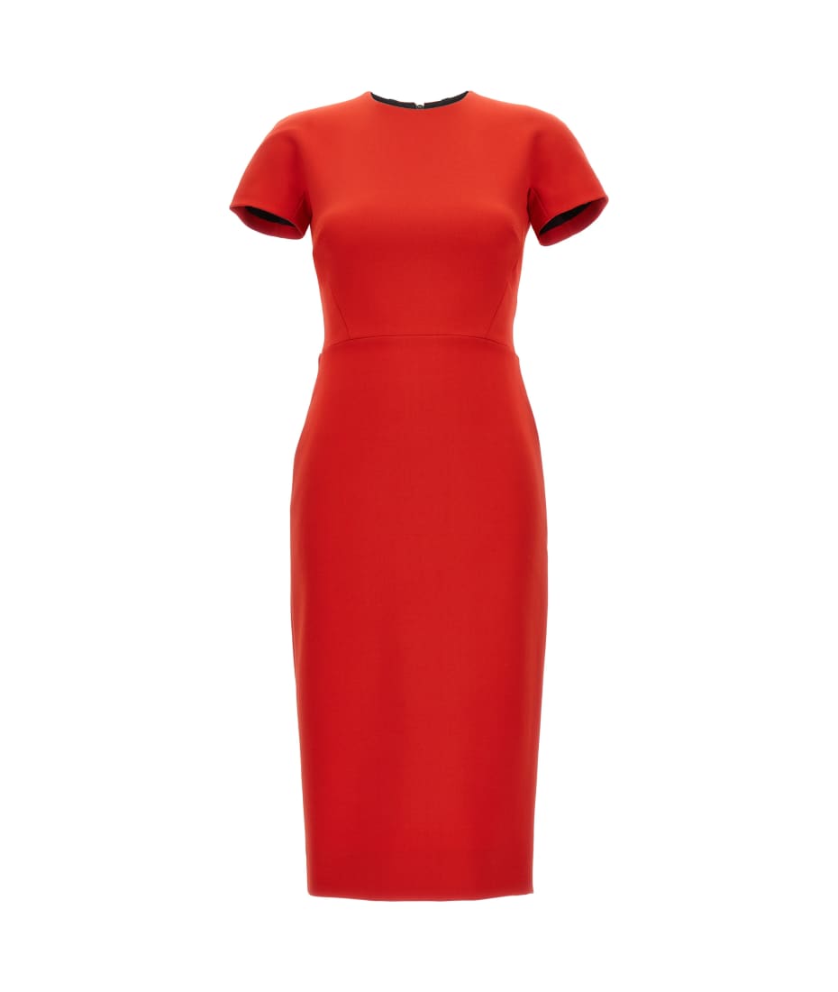 green emerald velvet dress Fitted T-Shirt Dress by Victoria Beckham main image 1
