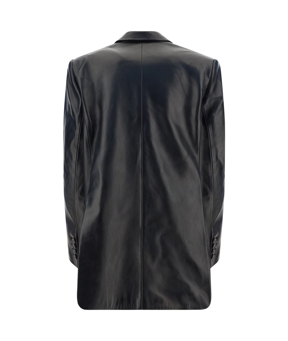 【VIP価格】MAGDA BUTRYM Leather Blazer Jacket Leather blazer in black - Magda Butrym | Mytheresa
