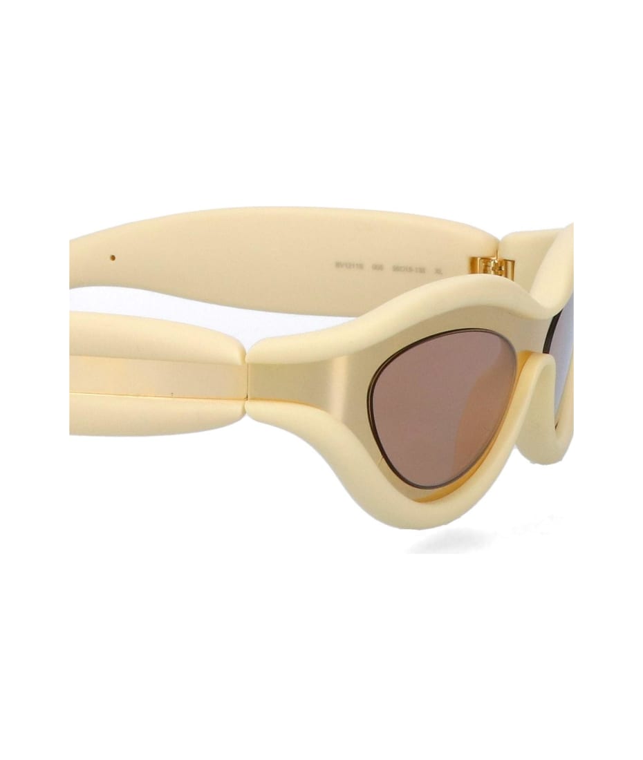 Bottega Veneta Wrap Around Sunglasses in Yellow