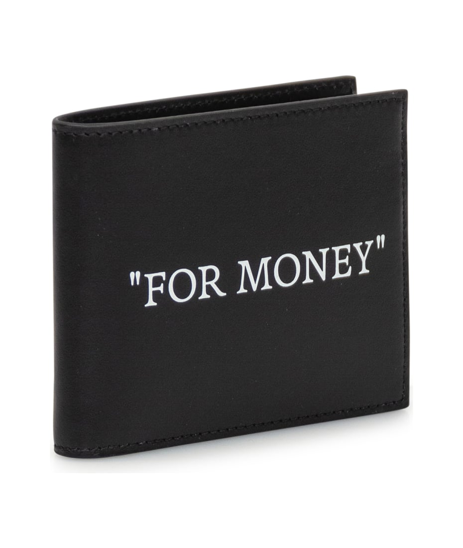 Mens Off-White Black Jitney Bifold Wallet Size: One Size