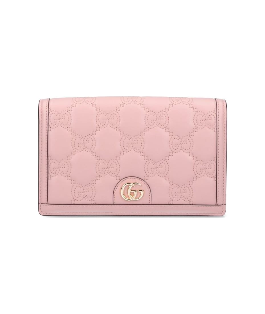【GUCCI】GG MATELASSE WALLET GG Marmont small wallet in taupe leather | GUCCI® US