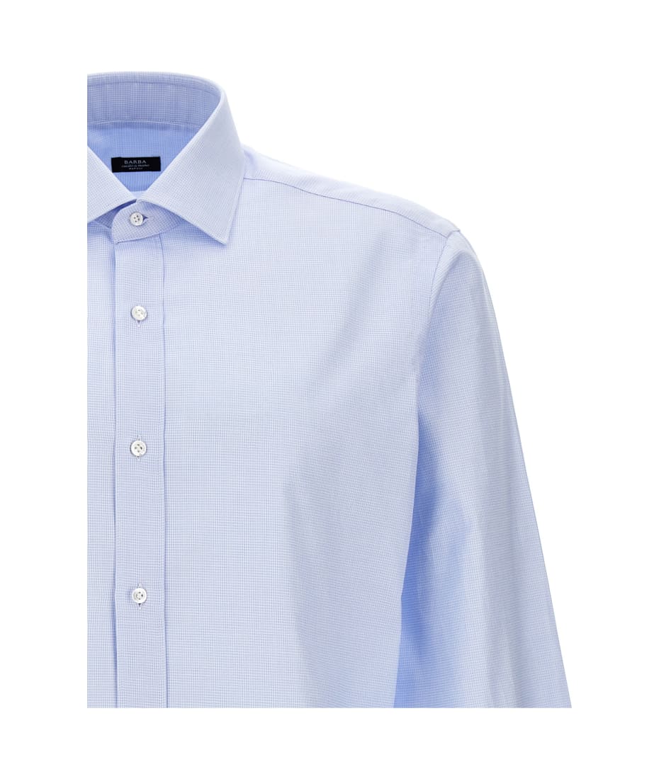 Barba Napoli Elastane Cotton Shirt - Light Blue
